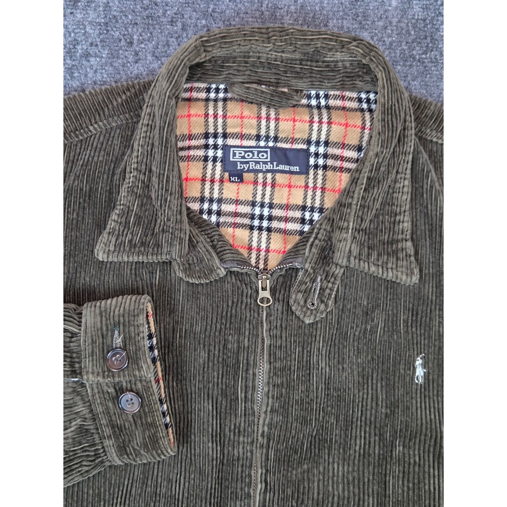 Polo Ralph Lauren Whale Corduroy Jacket Mens XL Dark Green Brown Vintage
